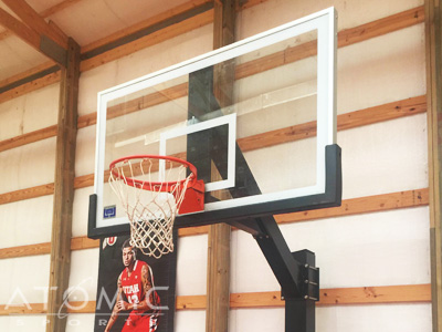 Traditional Basketball Hoop. Wood Basketball Hoop With Painted 